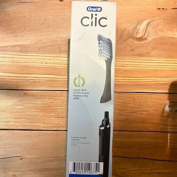 Oral B Clic Manual Toothbrush • Onyx Black Magnetic Toothbrush Holder • NIB - Picture 2 of 13